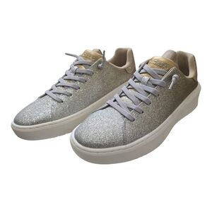 New Skechers x Jane Glitter Court Break Sneakers Enchanted Glitz 10 Gold Silver